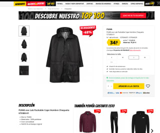 Chaqueta PUMA evo Lab Packable Cape Hombre por solo 34,99€