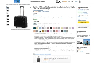Maleta Suitline piloto Equipaje de Mano Business Trolley Rígida TSA ABS 2 Ruedas por 38,84€