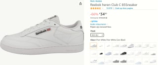 Reebok Club C85 heren sneaker - Wit - voor €34 bij Amazon
