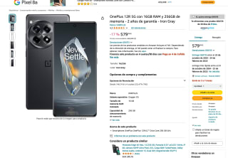 Móvil Oneplus 12R 16GB 256GB por solo 579,34€
