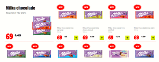 Alle smaken Milka chocoladereep voor €0,69 bij Dirk