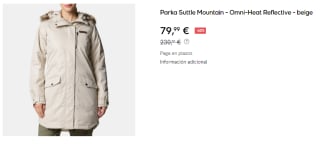 Parka para Mujer Columbia Suttle Mountain - Omni-Heat Reflective por 79.99€