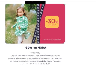 30% descuento extra en moda desde BabyMarkt