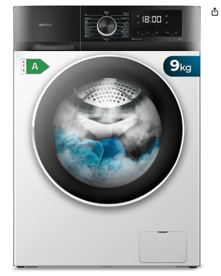 Cecotec Lavadora 9Kg Carga Frontal Bolero Dresscode 9500 Inverter A 1900W, 1400 rpm, Motor Inverter Plus por 266.12€