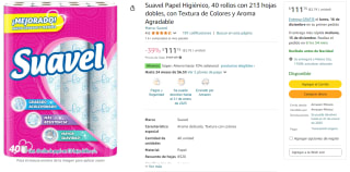 Papel Higiénico Suavel 40 rollos por $112 | Descuento Amazon