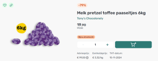 6kg Tony's Chocolonely paaseitjes voor €19,90 bij Foodello