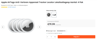 4x Apple AirTag voor €79,99 bij Ochama
