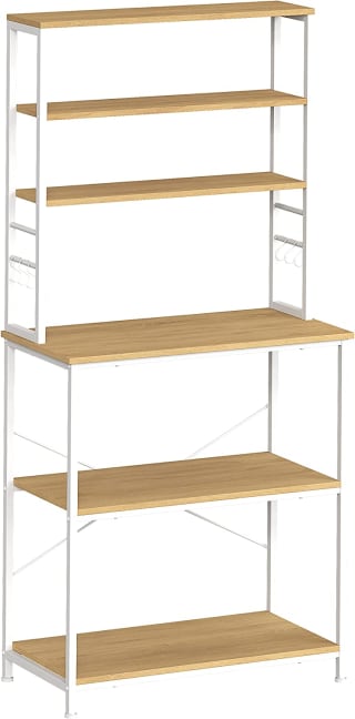 Vasagle staand keukenrek (80 x 40 x 167 cm) eikenkleurig wit voor €68,99 bij Amazon