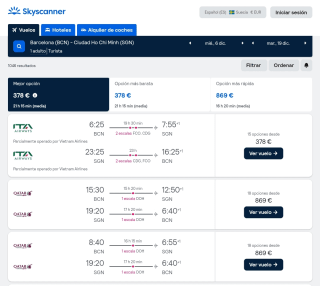 Vuelos ida y vuelta a Vietnam desde 378€
