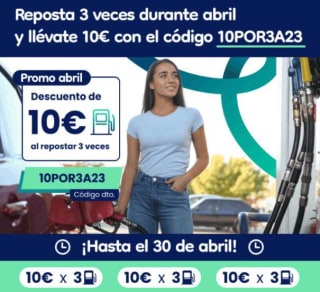 Código Gasolina 3 veces para obtener 10€ con Bipdrive