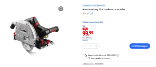 PARKSIDE PERFORMANCE® Accu-invalzaag 20 V zonder accu en lader voor €99,99 in de Lidl webshop