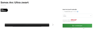 Sonos ARC Ultra - Smart Soundbar voor €899 na cashback bij Lunenburg
