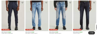 20% korting op jeans en broeken + 10% extra korting dmv de code bij G-Star