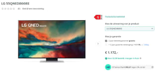 LG 55QNED866RE televisie voor €1172 bij Art and Craft