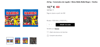 2x1 kg - Caramelos de regaliz + Bolso Balla-Balla Negro - Haribo por 10,90€