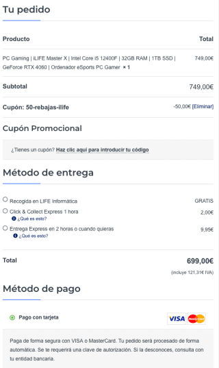 PC Gaming RTX 4060 i5 12400f 32GB RAM 1TB SSD 650W Gold por solo 699€