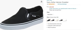 Vans Asher Slip-On dames sneakers voor €25,46 bij Amazon.nl