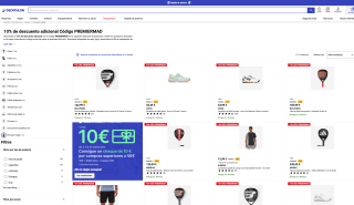 Código 10% Descuento extra Productos Pádel en Decathlon