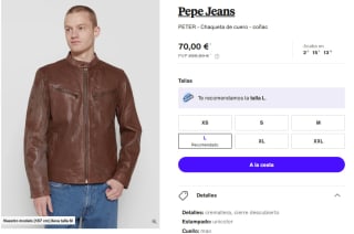 Pepe Jeans PETER - Chaqueta de cuero por 63€
