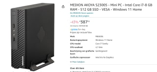 MEDION Akoya S23005-i7-512F8 Core i7 Mini PC voor €387,55 bij AMazon