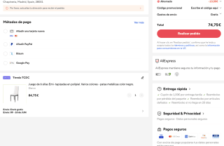 Juego de 6 sillas Emi tapizadas en polipiel por solo 74,75€