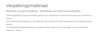 Gratis FedEx verpakkingsmaterialen te bestellen