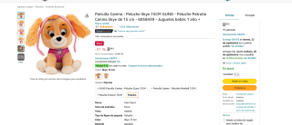 Peluche Patrulla Canina Skye 15cm por solo 8,99€