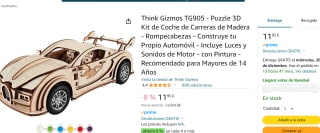 Puzzle 3D Kit de Coche de Carreras de Madera por 11,95€