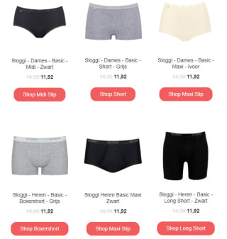 25% korting op alles bij Sloggies