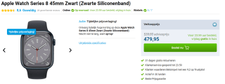 Apple Watch Series 8 - Smartwatch heren en dames - 45mm voor €479,95 bij Belsimpel