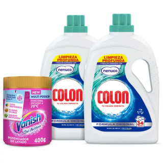 Colon Nenuco Detergente para la lavadora Gel 68 lavados + Vanish Oxi Action Advance Quitamanchas 400g por 16.99€ (Cuenta Nueva 8.5€)