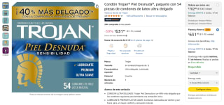 Pack 54 Condones Trojan Piel Desnuda $632 | Amazon
