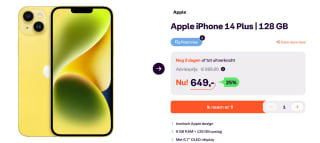 Apple iPhone 14 Plus 128GB Geel voor €649 bij Ibood