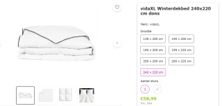 vidaXL Winterdekbed 240x220 cm dons voor €58,99