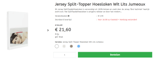 Jersey Split-Topper Hoeslaken Lits Jumeaux voor €21,60 bij Megabed