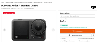 DJI Osmo Action 4 Standard Combo voor €249 bij Kamera Express