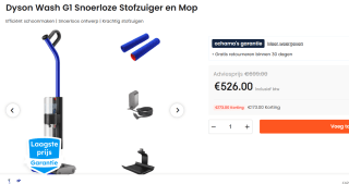 DYSON Wash G1 Elektrische dweil Matt Black/Ultra Blue voor €526 bij Ochama