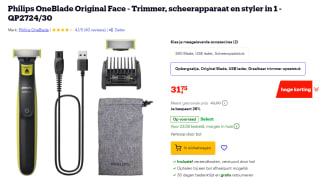 Philips OneBlade QP2724/30 Baard Trimmer voor €31,75 bij Bol