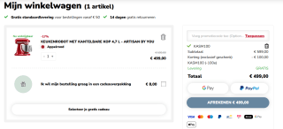 €100 korting op KitchenAid keukenrobots met de code