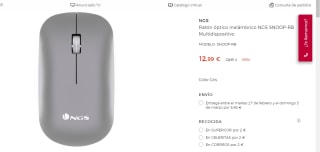 Ratón óptico inalámbrico NGS SNOOP-RB por 12.99€