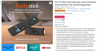 Amazon Fire TV Stick voor €14,99 bij Amazon