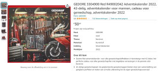 GEDORE Red 42-delig gereedschap adventskalender voor €30,44 bij Amazon