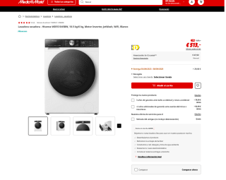 Lavadora secadora Hisense 10.5 kg/6 kg por 513€