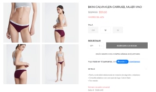 Bikini Calvin Klein Carrusel Mujer Vino por $132