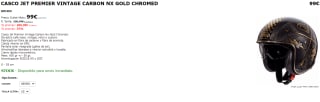Casco Jet Premier Vintage Carbon Nx Gold Chromed por 99€