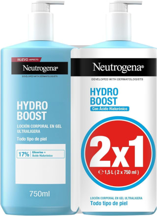 Neutrogena Hydro Boost Loción en Gel Ultraligera (Pack de 2 x 750 ml) por 12,99€