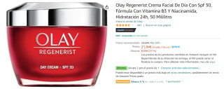 4 Botes de Olay Regenerist Crema Facial De Día Con Spf 30, Fórmula Con Vitamina B3 Y Niacinamida, Hidratación 24h, 50Ml por 30.71€