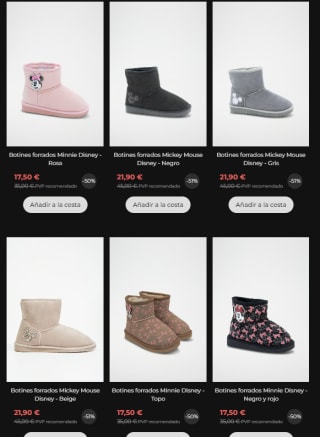 Ofertas 50% descuento en calzado Disney infantil