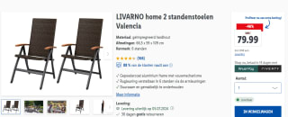 LIVARNO home 2 standenstoelen voor €79,99 in de Lidl webshop