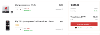 Koffievoordeelshop code voor een gratis illy Y3.3 Koffiemachine bij je bestelling